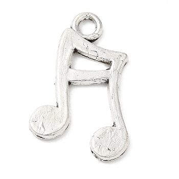 Tibetan Style Zinc Alloy Pendants, Lead Free & Cadmium Free, Musical Note, Antique Silver, 17x12x1.3mm, Hole: 1.5mm, about 714pcs/500g