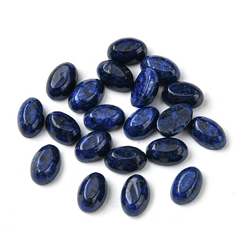 Natural White Jade Cabochons, Oval, Dyed, Dark Blue, 6x4x2~2.5mm