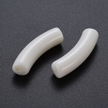 Opaque Acrylic Beads, Curved Tube, Old Lace, 32x9.5x8mm, Hole: 1.8mm, about 330pcs/500g