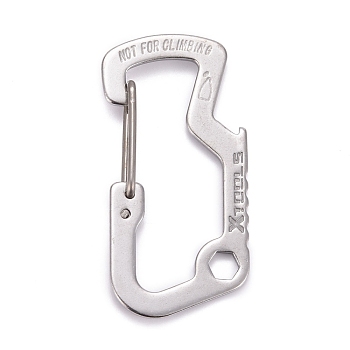 202 Stainless Steel Key Clasps, Stainless Steel Color, 67x32x9mm, Hole: 6x6.5mm