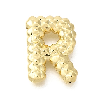 Rack Plating, Brass Pendants, Cadmium Free & Lead Free, Letter A~Z Charms, Letter R, 21x15.5x5.5mm, Hole: 2.5x3mm