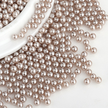 Imitation Pearl Acrylic Beads, No Hole, Round, Tan, 1.5~2mm, about 10000pcs/bag