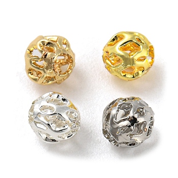 Brass Beads, Long-Lasting Plated, Lead Free & Cadmium Free, Hollow Rondelle, Mixed Color, 4x3.5mm, Hole: 1.4mm