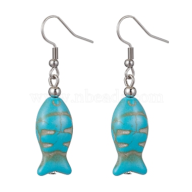 Fish Synthetic Turquoise Earrings