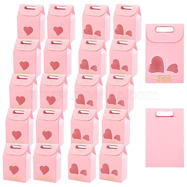 Pink Heart Paper Bags