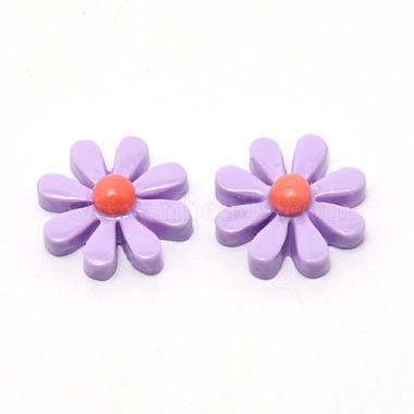 Purple Flower Resin Cabochons