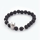 Natural Black Agate(Dyed) Beads Stretch Bracelets(BJEW-JB03966-03)-1