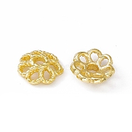 Brass Beads Caps, Multi-Petal, Cadmium Free & Lead Free, Flower, Real 24K Gold Plated, 7.5x2.5mm, Hole: 1.6mm(KK-A172-08G)