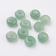 Natural Green Aventurine European Beads, Large Hole Beads, Rondelle, 14x7~8mm, Hole: 6mm(X-G-G740-14x8mm-19)