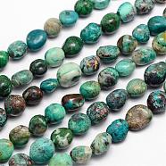 Natural Chrysocolla Bead Strands, Tumbled Stone, Nuggets, 11~14x10~11mm, Hole: 1mm, about 15.74 inch(G-L459-11)