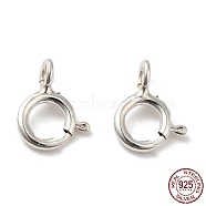 Sterling Silver Spring Ring Clasps, Silver, 7x5x1mm, Hole: 1.5mm(X-STER-A007-32)