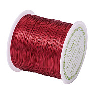 Round Copper Wire Copper Beading Wire for Jewelry Making, Long-Lasting Plated, Red, 0.3mm, about 236.22 Feet(72m)/roll(YS-TAC0004-0.3mm-16)