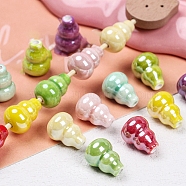 Porcelain Beads, Bright Glazed Porcelain, Gourd, Mixed Color, 14x11mm, Hole: 1.6mm(PW-WG65248-04)