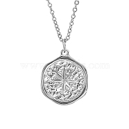 Star Stainless Steel Pendant Necklace with Cable Chains, Stainless Steel Color, 17.72 inch(45cm)(UG2182-2)