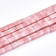 Natural Agate Beads Strands, Dyed, Cuboid, Light Coral, 3~4x2x2mm, Hole: 1mm, about 106~112pcs/strand, 15.3 inch(X-G-T115-06C)