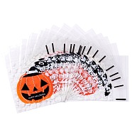 Rectangle Plastic Cellophane Bags, for Halloween, White, 13x10cm, Unilateral Thickness: 0.035mm, Inner Measure: 10x10cm, about 96~100pcs/bag(OPC-F004-03C)