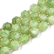 Natural Dolomite Beads Strands, Faceted, Dyed, Round, Light Green, 10.5x9.5mm, Hole: 1.2mm, about 31pcs/strand, 15.04 inch~15.35 inch(38.2cm~39cm)(G-T131-85B-12)