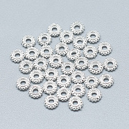 925 Sterling Silver Spacer Beads, Flat Round, Silver, 5x1.5mm, Hole: 1.5mm(X-STER-T002-73S)