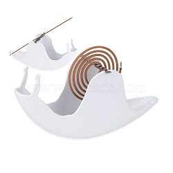 Creative Iron Fireproof Mosquito Incense Plate with Snail Mosquito Incense Holder, White, 173x40x77mm, Hole: 3mm(JX838B)