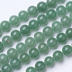 Natural Green Aventurine Beads Strands, Round, 6~6.5mm, Hole: 1mm, about 62pcs/strand, 15.51 inch(G-D855-09-6mm)