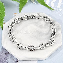 304 Stainless Steel Oval Link Chain Bracelets for Women Men, Stainless Steel Color, 8-3/8 inch(21.2cm)(BJEW-F488-48A-P)