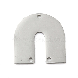 Non-Tarnish 304 Stainless Steel Chandelier Component Links, Laser Cut, Arch Shape, Stainless Steel Color, 25x24x1mm, Hole: 1.8mm(STAS-B056-11P-06)