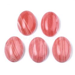 Synthetic Rhodochrosite Cabochons, Dyed, Oval, Light Coral, 14x10x4~5mm(G-R415-14x10-15)