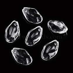 Transparent Glass Petal Beads, Peach Blossom, Clear, 19.5x12.5x5.5mm, Hole: 1.2mm, about 980~1000pcs/set(GLAA-N001-21)