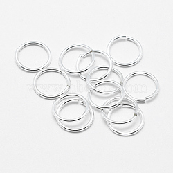 925 Sterling Silver Open Jump Rings, Round Rings, Silver, 10x1mm, Inner Diameter: 8mm(STER-L063-02S)