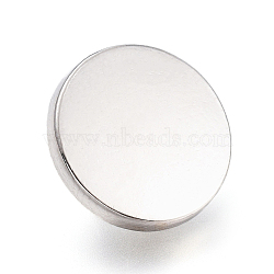 Alloy Shank Buttons, 1-Hole, Flat Round, Platinum, 18x7mm, Hole: 2mm(X-BUTT-D054-18mm-05P)