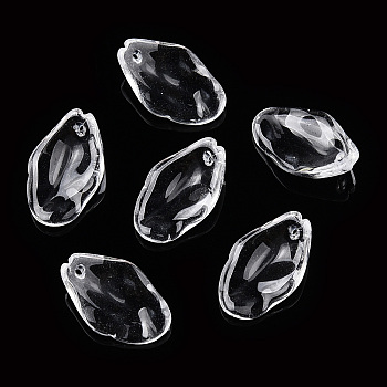 Transparent Glass Petal Beads, Peach Blossom, Clear, 19.5x12.5x5.5mm, Hole: 1.2mm, about 980~1000pcs/set