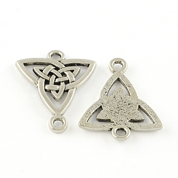 Tibetan Style Alloy Links connectors, Trinity Knot/Triquetra, Cadmium Free & Lead Free, Antique Silver, 24.5x19.5x1.5mm, Hole: 2mm