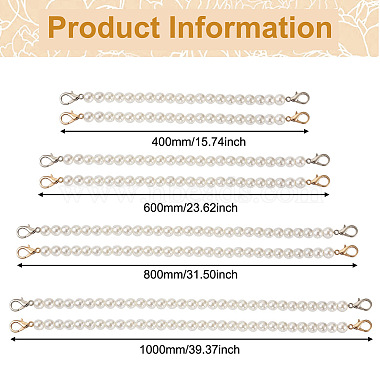 8Pcs 8 Style White Acrylic Round Beads Bag Handles(FIND-TA0001-70)-2