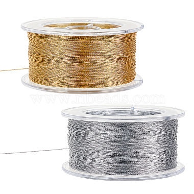 2 Boxen 2 Farben rund Polyester Metallic Kordel(OCOR-PH0002-68A)-1