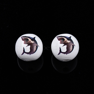 Animal Theme Printed Wooden Beads(WOOD-D006-01)-4
