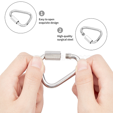 Unicraftale Stainless Steel Screw Carabiner Lock Charms(KEYC-UN0001-02P)-3