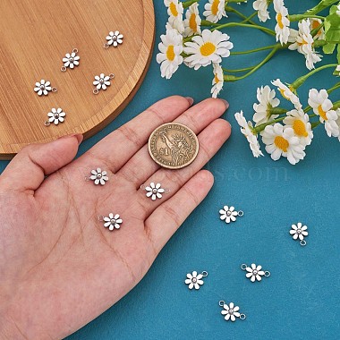 10Pcs 430 Stainless Steel Small Flower Pendants(JX236A)-3