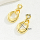 Fashionable Vintage Geometric Symbol Irregular Teardrop Brass Dangle Stud Earrings(IJ5546)-3