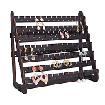 Triangle Wood Earring Organizer Display Stands, Jewelry Holder for Earring Storage, Black, 27.8x11.3x25cm(EDIS-WH0022-43)