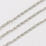 Tarnish Resistant 304 Stainless Steel Lumachina Chains, Snail Chains, Decorative Chains, Soldered, Stainless Steel Color, 1.8x0.8mm(CHS-K002-21C)