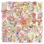 50Pcs Flower PET Stickers, Self-adhesive Decals, for Suitcase, Skateboard, Refrigerator, Helmet, Colorful, 52~72x38~55x0.1mm(STIC-T0001-04)