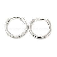 Brass Hoop Earrings, Round, Platinum, 16x2mm(EJEW-L211-08C-P)