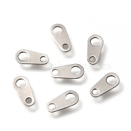 304 Stainless Steel Chain Tabs, Chain Extender Connectors, Stainless Steel Color, 8.5x4x0.5mm, Hole: 1.4~2mm(STAS-Z034-01P-03)