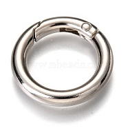 Zinc Alloy Spring Gate Rings, O Rings, Platinum, 25x4mm, Inner Diameter: 16.5mm(PALLOY-C100-01P-08)