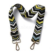 Adjustable Nylon Bag Chains Strap, with Light Gold Iron Swivel Clasps, for Bag Replacement Accessories, Colorful, Geometric Pattern, 82~147x3.9cm(AJEW-P059-10)