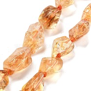 Natural Citrine Beads Strands, Nuggets, 10~16x8.5~13x7.5~10.5mm, Hole: 1.2mm, about 26~30pcs/strand, 16.14~16.26 inch(41~41.3cm)(G-C179-C03-01)