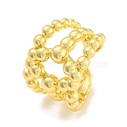 Rack Plating Brass Hollow Oval Open Cuff Rings, Long-Lasting Plated, Lead Free & Cadmium Free, Real 18K Gold Plated, Inner Diameter: 17mm(RJEW-Q784-12G)