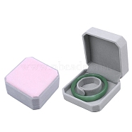 Velvet Box, for Bracelet, Square, Pearl Pink, 90x90x43mm(PW-WG61712-03)