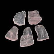Nuggets Natural Rose Quartz Big Pendants, 49~67x36~43x7~9mm, Hole: 2mm(G-R275-173)