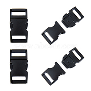 4Pcs Matte Alloy Side Release Buckles, Survival Bracelet Clasps, Black, 39x20x10mm, Hole: 15x3.5mm(FIND-FH0008-69)